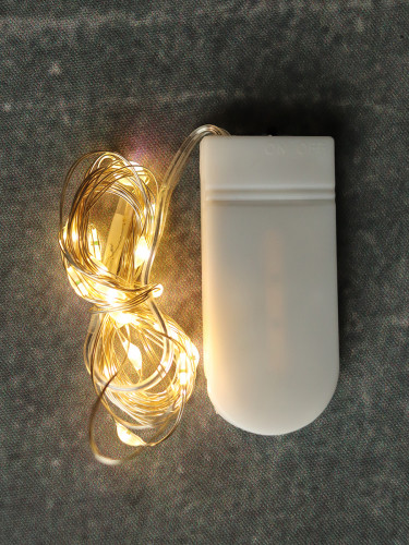 Гирлянда-проволока 1,9 м, 20 теплых белых ламп, на батарейках 2*CR2032 НУ-3648