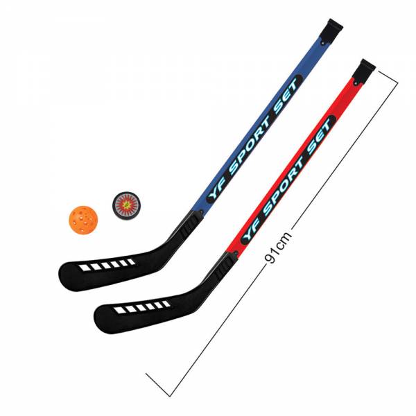 Набор хоккейный: 2 клюшки пластик 91 см, шайба, мячик
